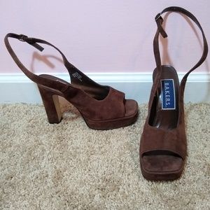 Bakers Brown Suede Platform Heel
